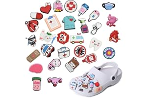 Viojrlly 30 pezzi Charms per scarpe per bambini, Charms per scarpe infermiere Medicina Charms per scarpe medico infermiere Accessori, spille per scarpe per bambini