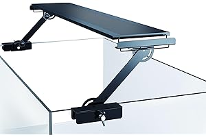 DONGWUZHIDAO Adjustable Aquarium Light Riser/Stand for Lidless Tanks 0-6.5" Height, Up to 4.9" Width Rust-Proof Metal Bracket with 12kg Capacity, No Lid Required Open Top Fish Tank Mount for LED Lighting Systems