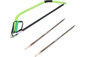 AB TOOLS-TOOLZONE 24" Heavy Duty Bow Saw Wood Logs Trees Branches Finger Guard + 3 Blades