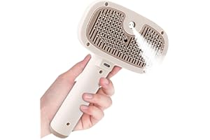 SONGSIER Cepillo par Perros Gatos,Steamy Brush Autolimpiante Cepillos de Aseo para Mascotas para Pelo Largo y Corto para Eliminar los Enredos, la Capa Base Muerta y la Suciedad Hasta