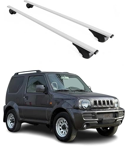 Auto-imperiaal Voor Suzuki Jimny JB64 JB74 1998-2018, Bagagedrager Imperiaal, Aluminium Auto-topbagage Dwarsbalk Railboxen Mand,White LED