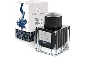 Dryden Designs Fountain Pen Ink Bottle Luxury Edition - Blue-Black - Fountain Pen Bottled Ink Compact Designed Smooth flow 50ml