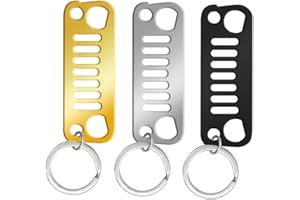 Grille avant Porte-clés pour pilote clés de voiture, Afunta Grille métallique mignon Anneau porte-clés pour homme femme Kid Boyfriend, pour Wrangler CJ, JK, TJ, Yj, XJ les amateurs passionnés