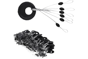 NOPKESV 600 Gummi Angeln Bobber Stopper - Gummistopper Schnurstopper Angeln - 6-in-1 Gummiperlen Posen Angeln(Schwarz oder gelb)