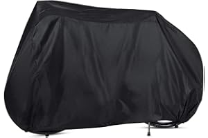 YTBUBOR Bicycle Cover 190T Nylon Waterproof Bike Rain Cover Outside Storage Dust Resistant UV Protection for Mountain Bike, Road Bike (Black)