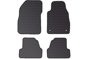 PRIME CAR MAT .CO.UK PRIME CAR MATS - Fits Vauxhall Mokka 2012-2019 - Black Standard Rubber 3MM - Fitted With Clips & Granulated Backing, Anti Slip Mat-Non Slip Car Floor Mat - 4 Pc Floor Mat