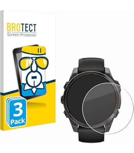 Brotect Tempered Glass Screen Protector Compatible With Garmin Fenix 5 Plus (47 Mm) (3 Pack) 9H