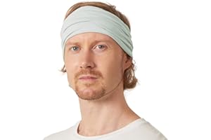 CHARM Fascia per Capelli Yoga Uomo - Elastico Headband Viscosa Bandana Giapponese Accessorio Sport Hippie Grigio Chiaro