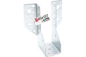 LUN FIX Connecteur poutre bois 45x137 mm Typ A, support acier galvanisé 2 mm, equerre fixation robuste, sabot de charpente pour menuiserie, assemblage bois, charpente bois et construction bois