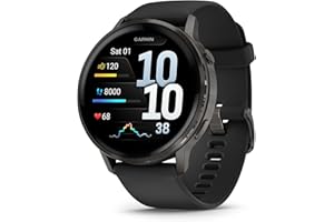 Garmin Venu 4 Premium Smartwatch GPS 45mm, AMOLED, Latarka LED, Slate Black/Black