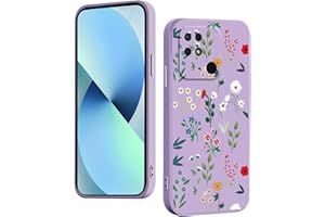 YUXING Funda Xiaomi Redmi 10C Silicona - Moda Lindo Patrón Diseño Delgado Carcasa, Antichoque, Antideslizante, Elegante, Protección Totaly Resistente (Floral,Purple)