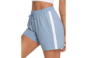 Litherday Pantalón Deportivo Mujer Verano Pantalón Deporte Mujer Corto Pantalones Chandal Mujer Algodón Pantalón Corto con Cintura y Cordón para Jogging Yoga S-XXL