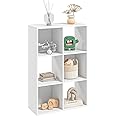 HOMCOM 3-tier 6 Cubes Storage Unit Particle Board Cabinet Bookcase Organiser Home Office Shelves White