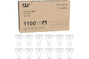 GY 12 Lampadine LED GU10 10W Equivalenti A 100W 1100 Lumen 4000K Lampadine GU10 LED Luce Neutro, Angolo Del Fascio 120°, Lampadine A Risparmio Energetico, Non Dimmabili, Certificate CE, 12 Pezzi