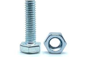 DOJA Barcelona | Tornillos con Tuerca | 50 Tornillos Hexagonales con 50 Tuercas | M4x40mm | en Acero Galvanizado | Tornillos y Tuercas, Tornillo Roscado y Tuerca, Pernos Con Tuerca, Cabeza Hexagonal