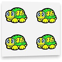 Adesivo Ducati Performance Adesivi Valentino Rossi VR46 Moto GP - Vinile Fluorescente Giallo Neon, Pack Da 4, Per Moto E Caschi, Nuovi! Adesivi Moto VR46 - Foto 4