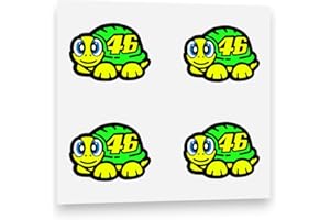 PIGGYSTICKERS Rossi Pegatina Visera para Casco 46 diseño de Tortuga Amarilla 2019