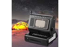 Yinleader Calefacción de gas de cerámica para exteriores, tienda de campaña, camping, quemador de cerámica (negro)