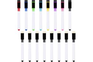‎HOMGATY Homgaty Whiteboard Marker Magnetisch, 16 Stück Trocken Abwischbar Stift mit Radierer, Magnettafel Stifte für Schule und Zuhause (11,3 x 1 cm)