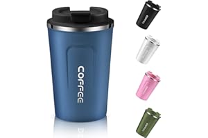 Dycietx Travel Mug with Leakproof Lid Reusable Insulated Coffee Cup for Hot & Cold Drinks/Tea Portable Stainless Steel Thermal Takeaway Travel Coffee Mug for Car/Outdoor/Picnic/Office/School (Blue)