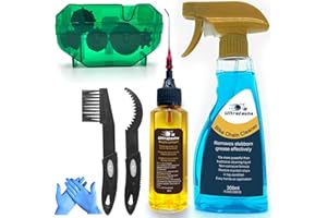 Lubrifiant et nettoyant pour chaîne de vélo Ultrafashs - 6 pièces, pour nettoyer et entretenir la chaîne de votre vélo, les pignons arrière, les plateaux - lubrifiant de 60 ml, dégraissant de 300 ml.