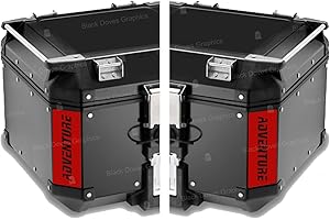 BLACK DOVES GRAPHICS Reflektoren Aufkleber kompatibel mit GIVI Monokey Trekker Outback Topcase Aluminium 42 58 Liter Motorrad (weiß-rot)