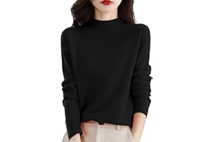 GENERIC Cashmere Jumpers Ladies Women's Semi Turtleneck Sweater Long Sleeve Solid Color Pullover with A Base Shirt Autumn and Winter Warm Loose Sweater Jumpers for Women UK