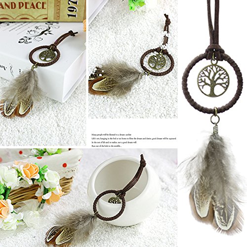 Demiawaking Traumfänger mit Federn Auto Durchmesser Dekor Handwerk - 3