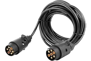 AGRISHOP Remolque Cable 7 Pines, 6m 12V Remolque Cable de Extensión 7 Pines Electrico,Enchufes Remolque 7 Pines Y Zócalo para Caravanas Coches Camión RV Auto Conector Remolques