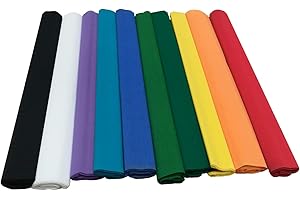 WOOOOZY Krepppapier 10er Set Bunt Gemischt | je 50x250 cm | WASSERFESTES Bastelpapier Schultüten Maibaum Dekoration
