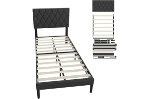 UISEBRT Vadderad säng 90 x 200 cm, vadderad ram i konstläder, trästöd, modern design