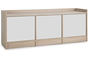 VS VENTA-STOCK Mueble TV Moscú 3 Puertas, Color Roble/Blanco, 139 cm (Ancho) 40 cm (Profundo) 54 cm (Altura)