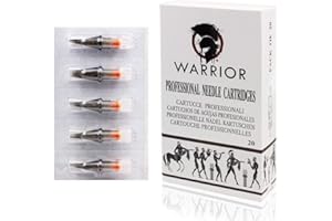 WARRIOR Cartuchos y Agujas de Tatuaje Tattoo Needle Cartridge Tubo de PVC de Acero Quirúrgico Maquillaje Permanente Curve Magnum Desechable Pre estéril Gas Eo 20 piezas (NEW 1015CM)
