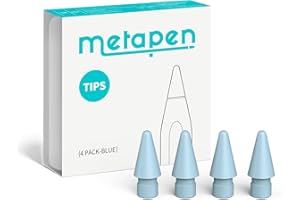 Metapen Lot de 4 Pointes pour Apple Pencil,Embouts Durables de Rechange pour Apple Pencil Pro & 2ème &1ère Génération et Logitech,metapen A8/A11/AIR 8/A14/D1,Pointes de Crayon Très Sensibles (Bleu)