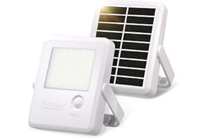 INTELAMP Faretti solari a led da esterno, 2 confezione Portatile Lampada da Campeggio 2000mAh Mini Luci Solari Esterne, Solare d'emergenza, Luce Bianca, Impermeabile per Giardino,Campeggio,Recinzione