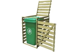 NITCA Copri Bidoni Spazzatura Esterno in Legno, Copribidoni Spazzatura Esterno Singolo, Porta Bidoni Spazzatura Esterno, Copri Bidone Rifiuti Esterno