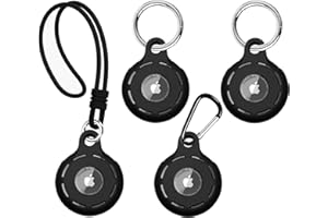 DOTTALL Lot de 4 coques de protection en silicone pour AirTags avec trous sonores et porte-clés - Pour tracker AirTags