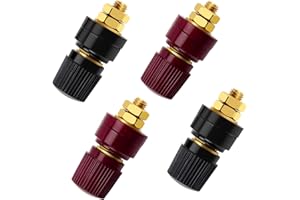 VooGenzek 4 Sztuk M6 Terminal Binding Post, 333 Typ Mosiężny Słupek Zaciskowy, Zacisk Słupka Zasilania, 0V-380V 100A