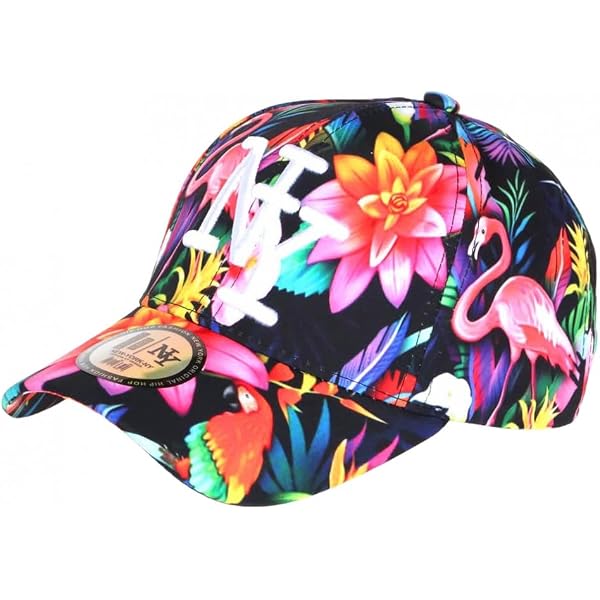 Casquette Baseball Enfant NY - Flamants Roses Violet - Taille 7-11 Ans - Polyester - Style Hip Hop