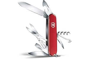 VICTORINOX Navaja suiza de bolsillo Climber, 14 funciones, Swiss Made, multiherramienta incl. tijeras, hoja, abrelatas, sacacorchos, destornillador, rojo