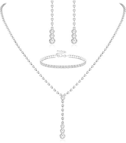 Perlen-Schmuckset Für Damen – Halskette, Armband, Ohrringe & Ring In Weiß (4-teilig)