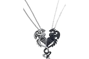 Alchemy Gothic Draconic Tryst Unisex Halskette, Schwarz/Silber