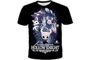 NARUNING Hollow Knight T-Shirt, Cartoon Character 3D Print Short Sleeve Pullover, Unisex Casual Fashion Sports Top(XS-5XL)