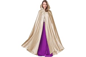 BEAUTELICATE Capa con Capucha Medieval Mujer Disfraz Abriga Larga para Novia Vampiro Princesa Bruja Halloween Navidad Fiesta Cosplay Fotografía