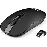 LeadsaiL Wiederaufladbare Funkmaus, Laptop Maus 2.4G Ergonomische Leiser klick Kabellose Maus, ON-Off-Schalter Computermaus m