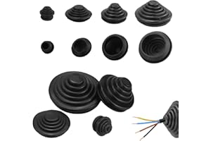 EASYKEENECOM Lot de 66 passe-câbles étanches en caoutchouc pour câbles de 10 mm/20 mm/25 mm/30 mm, tour en caoutchouc pour câbles, fils, connecteurs, appareils électriques (noir)