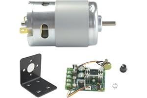 CONQUERALL Moteur DC 895 DC 12V 6000 RPM / 24V 12000RPM Moteur à couple élevé de haute puissance avec support et contrôleur de vitesse 20A