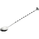 BarCraft BCLLMIXSP Bar Spoon with Built in Muddler, Stainless Steel, Silver, 28cm