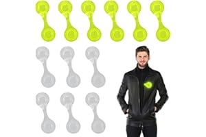 Vexran 12 Piezas de reflectores magnéticos: Clips Reflector para Ropa, Chaqueta, Mochila, Cartera, Cochecito - Reflector de Seguridad para Trotar, Bicicleta, al Aire Libre (6X Blanco, 6X Amarillo)