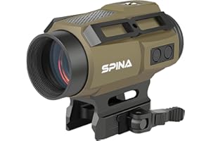 SPINA OPTICS Solar Energy Red Dot Sight 1x30mm Micro Rifle Scope 2 MOA Reflex Sight with Dot/Cross Circle Reticle and 7 Brightness Levels, with QD Mount Scope Mount